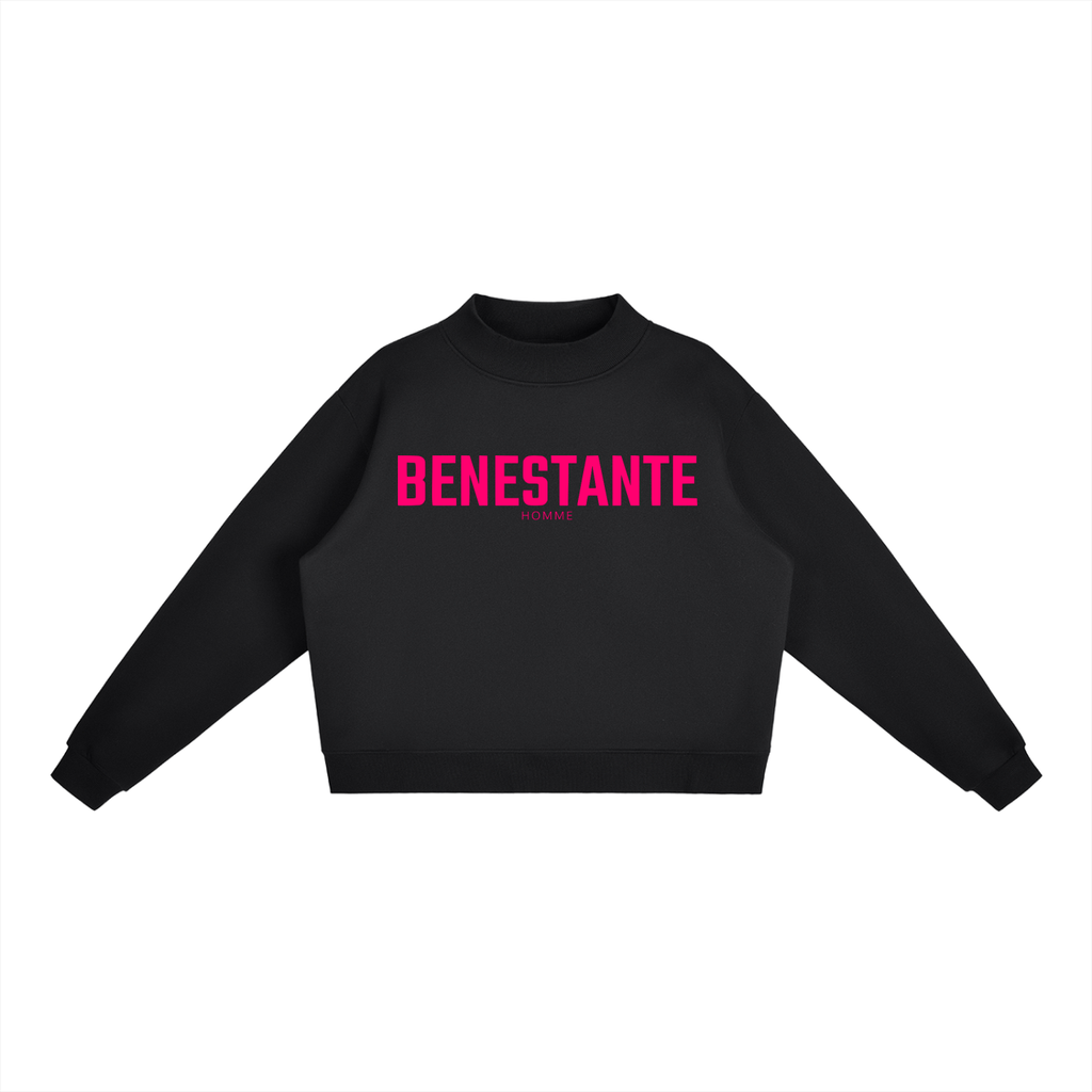 BENESTANTE - Fleece Mock-Neck Crew Sweatshirt