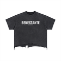 Vintage Wash Boxy Distressed Hem T-Shirt