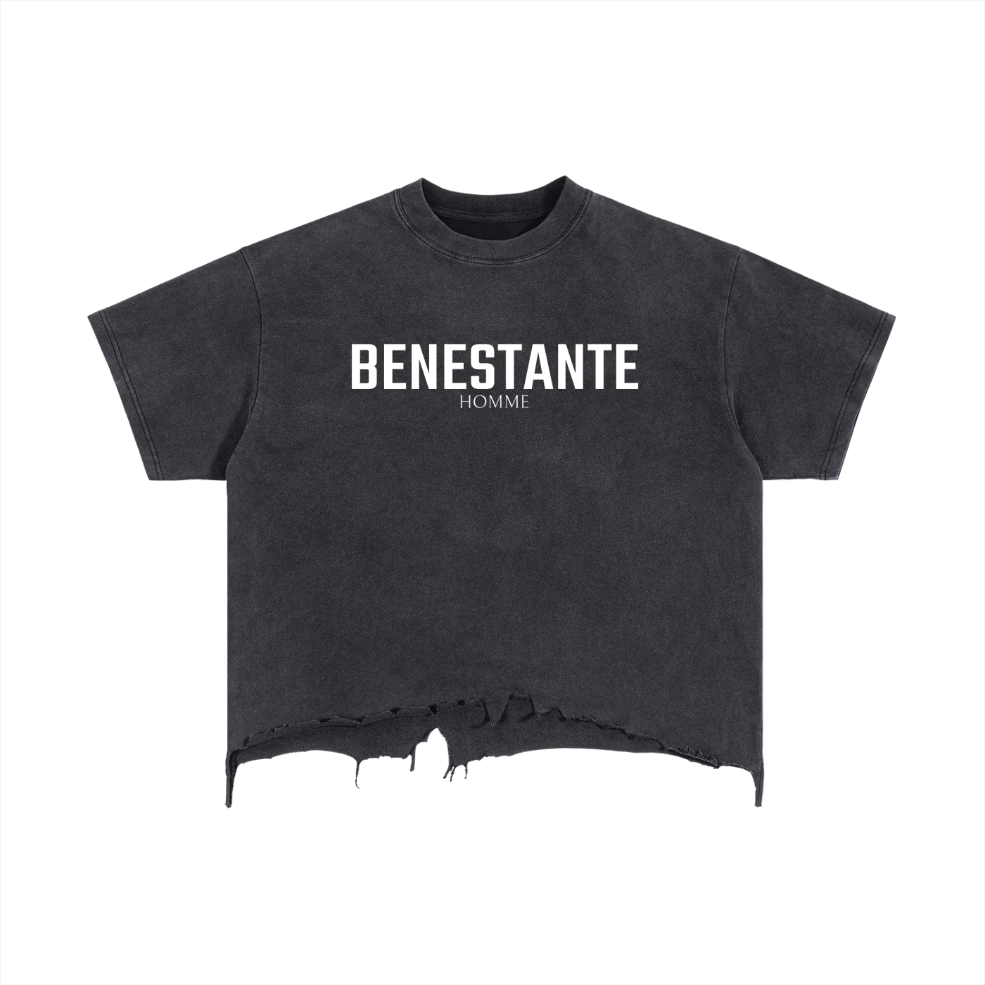 Vintage Wash Boxy Distressed Hem T-Shirt