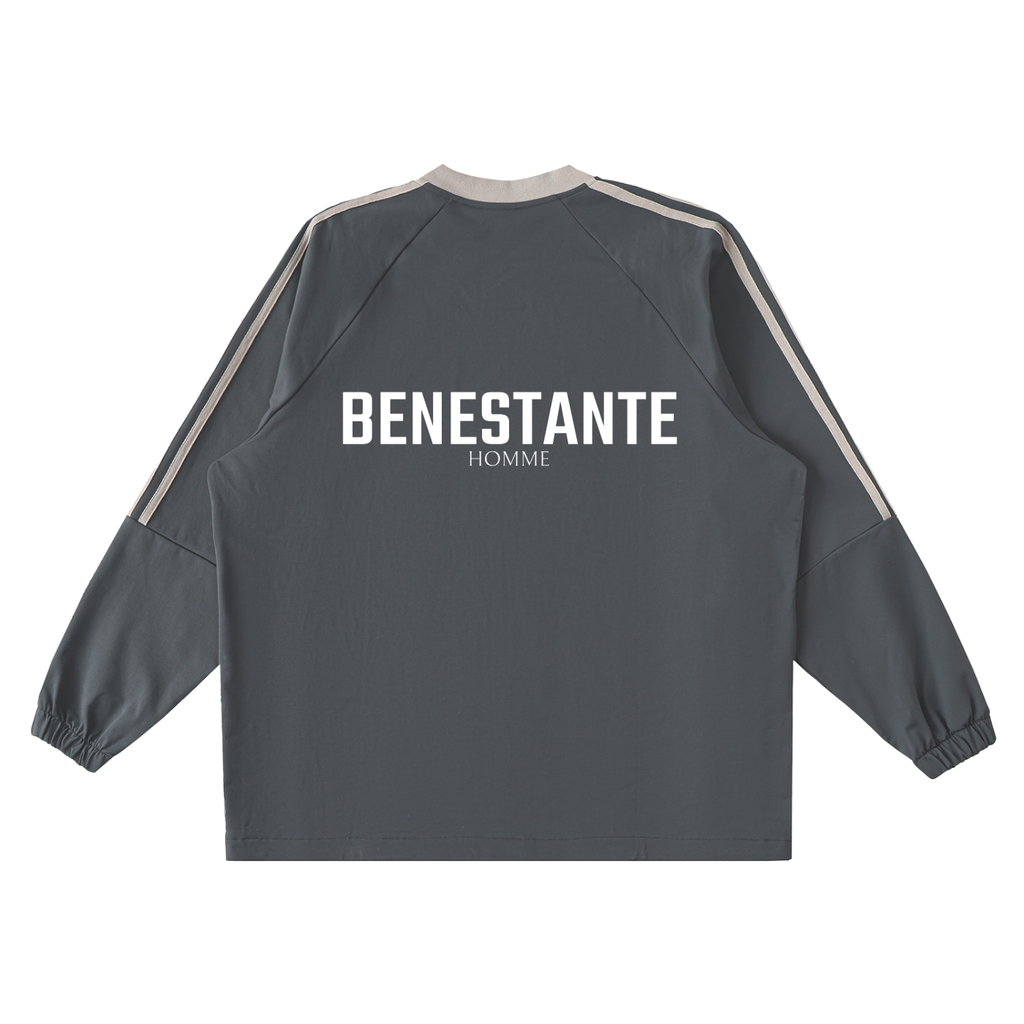 Color-Block V-Neck Long-Sleeve T-Shirt