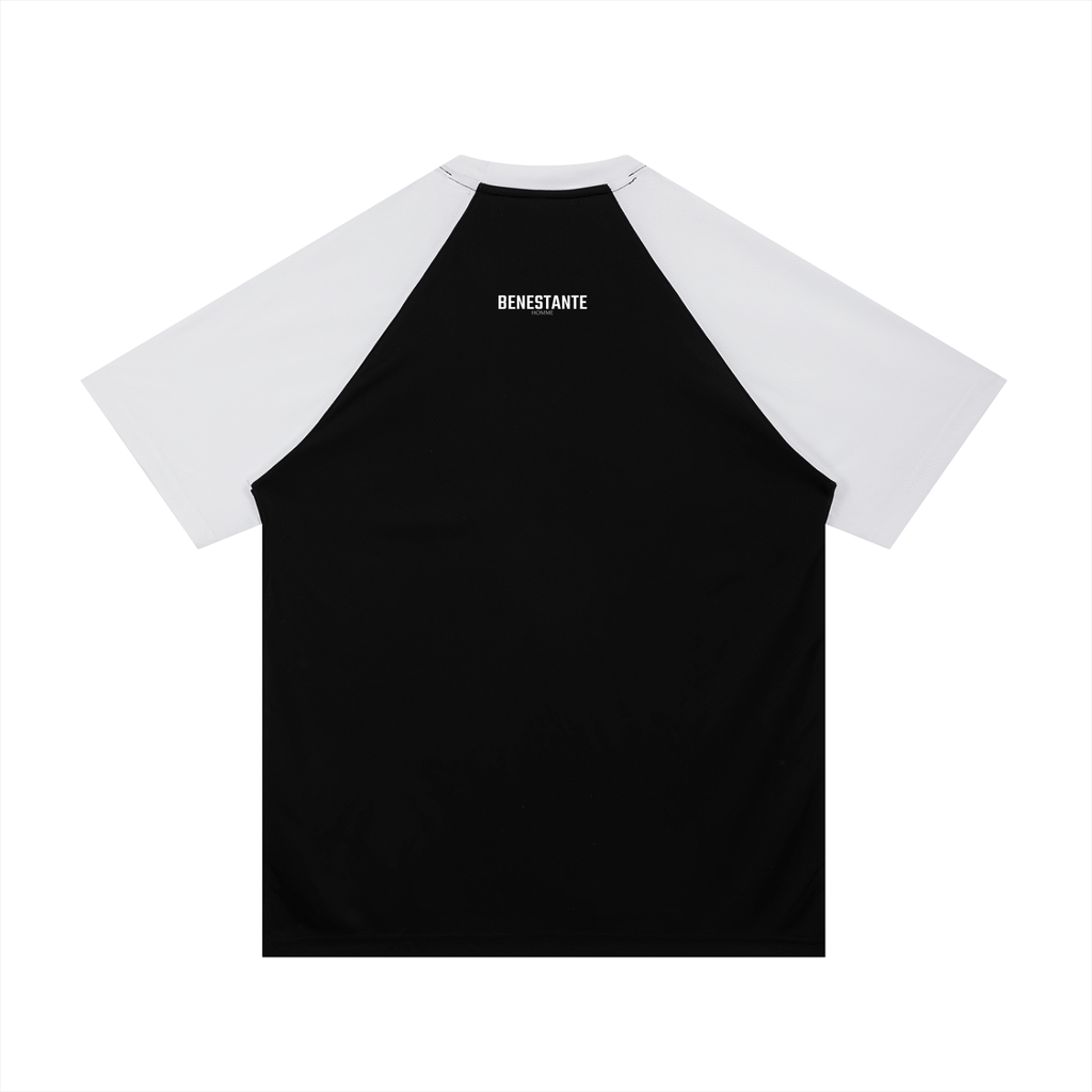 Contrast Raglan Sleeve Mesh T-Shirt