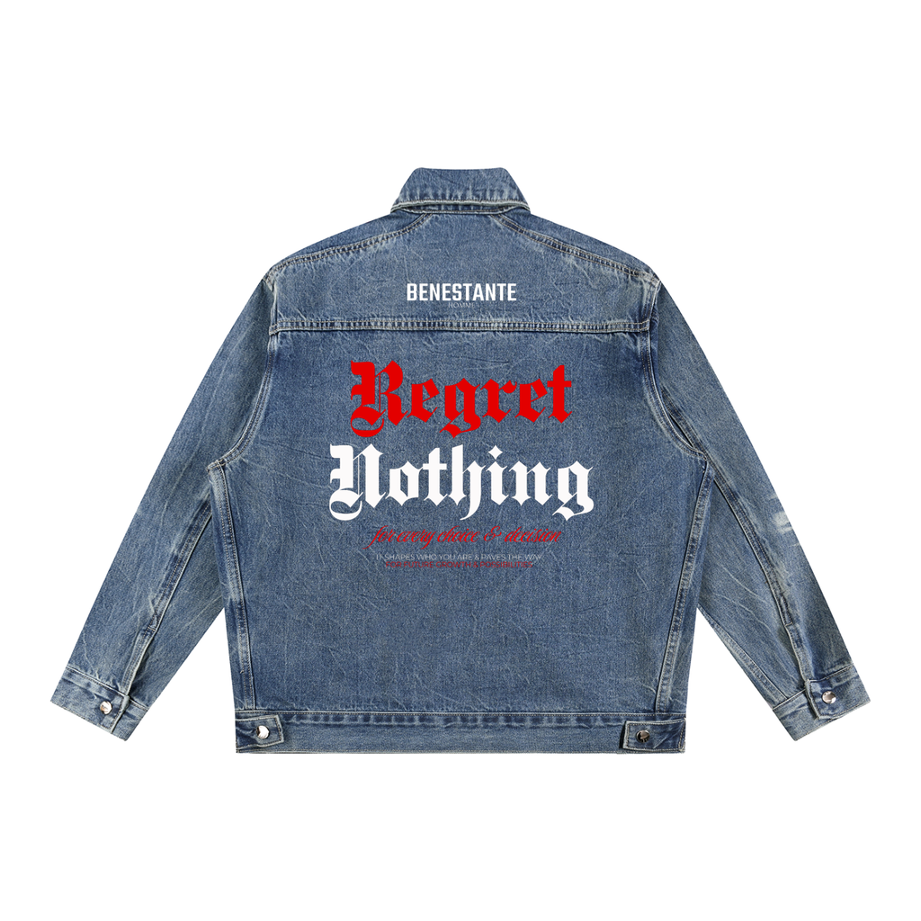 Vintage Wash Zip Up Denim Jacket