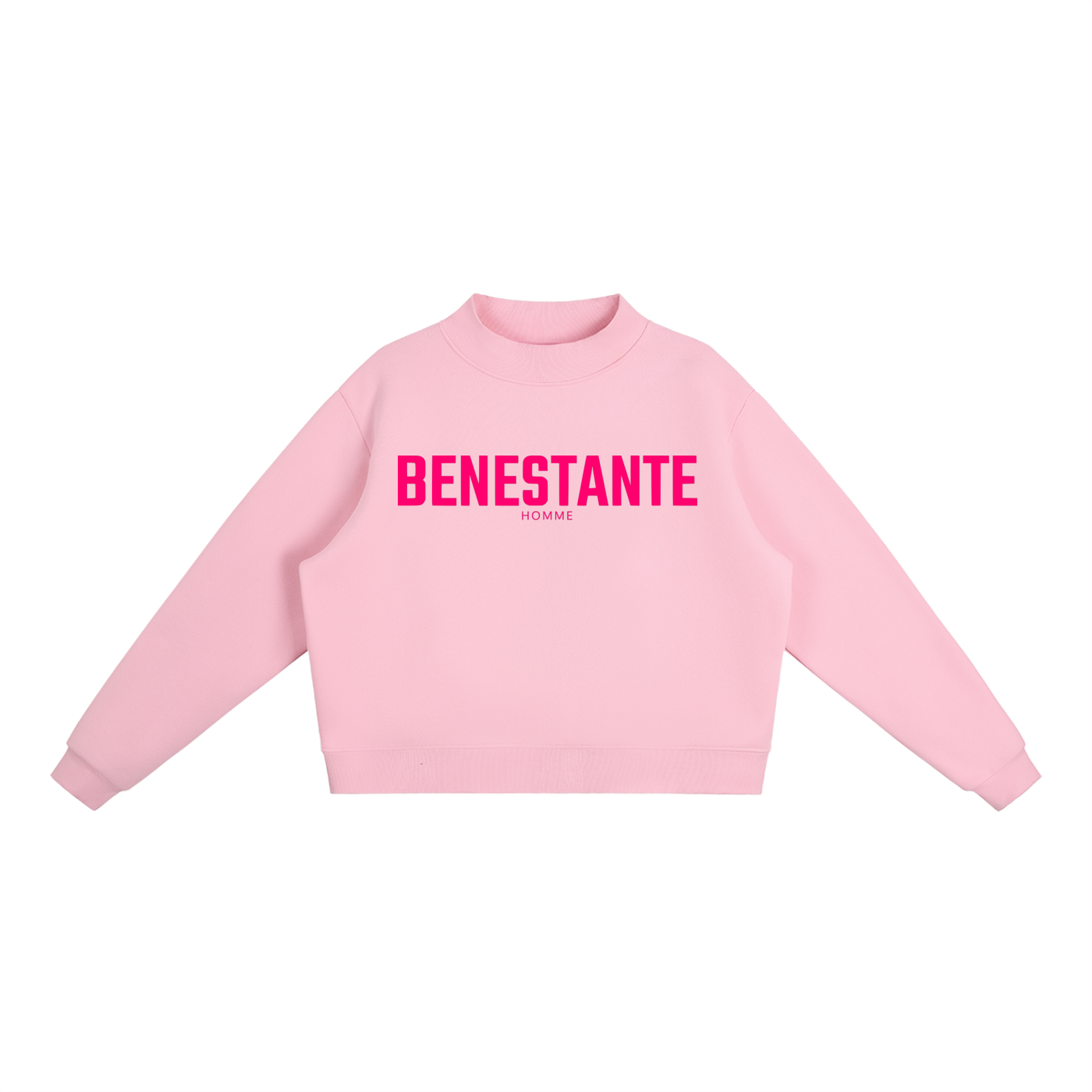 BENESTANTE - Fleece Mock-Neck Crew Sweatshirt