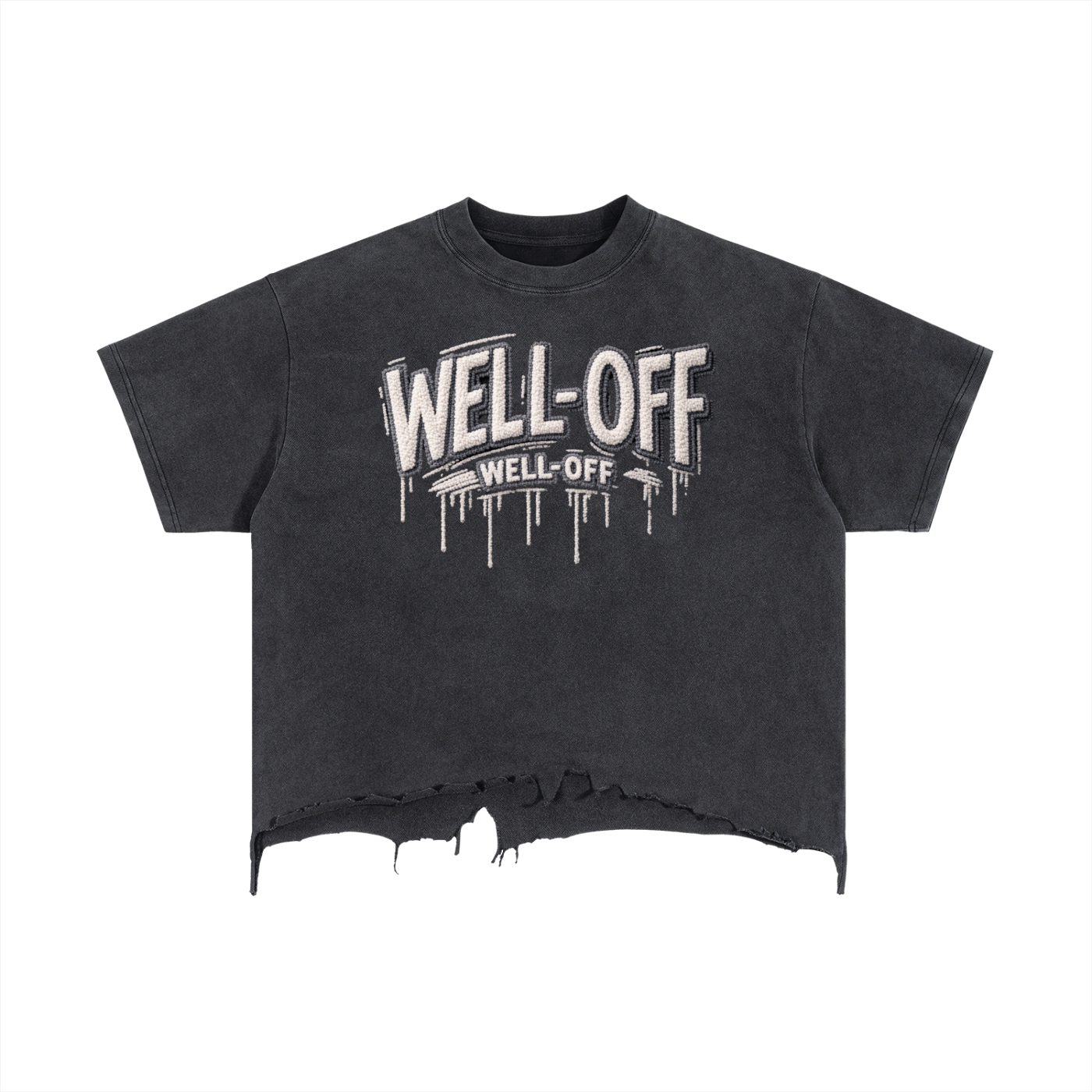 Vintage Wash Boxy Distressed Hem T-Shirt