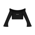 Women's Off-the-Shoulder Bell Sleeve Crop T-Shirt