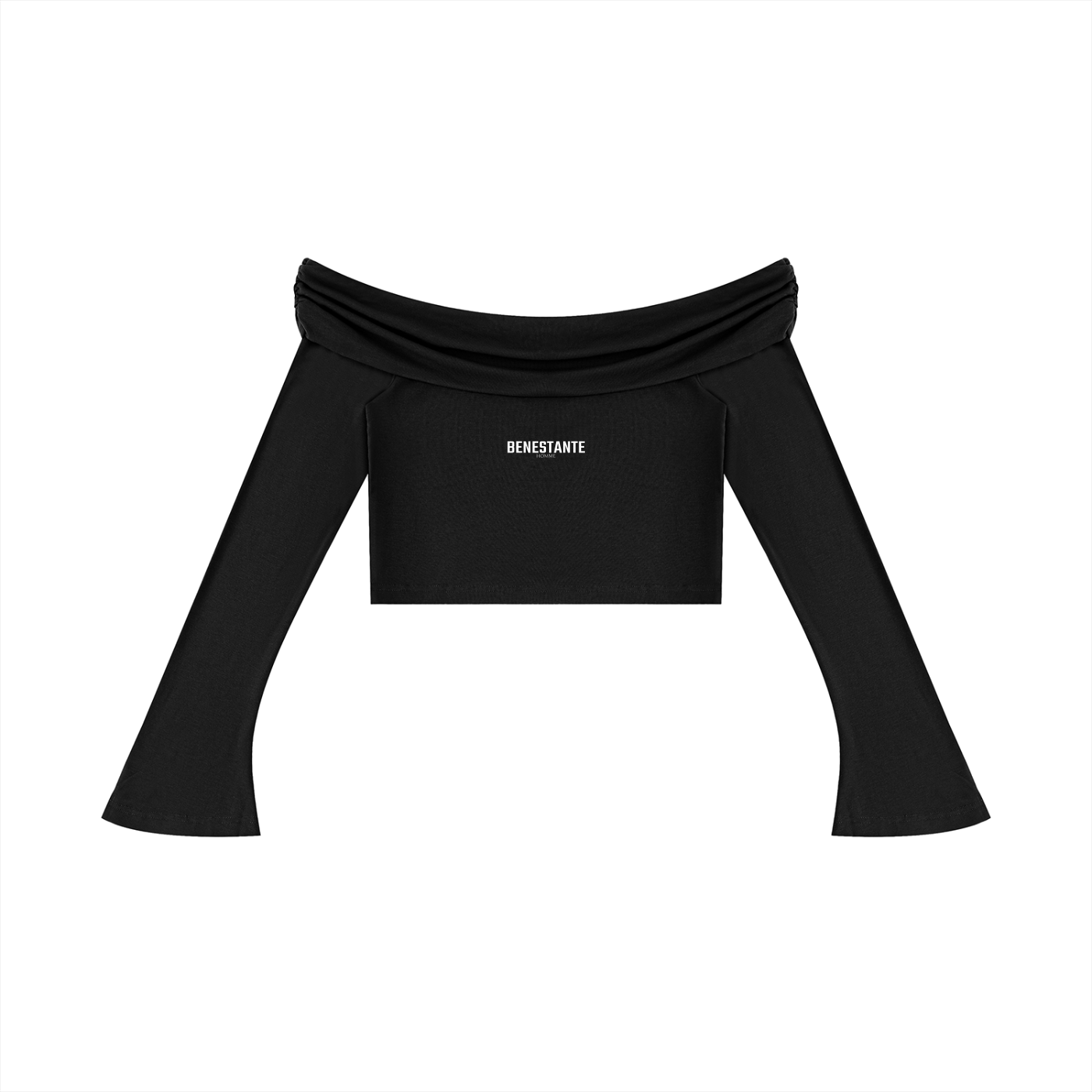 Women's Off-the-Shoulder Bell Sleeve Crop T-Shirt