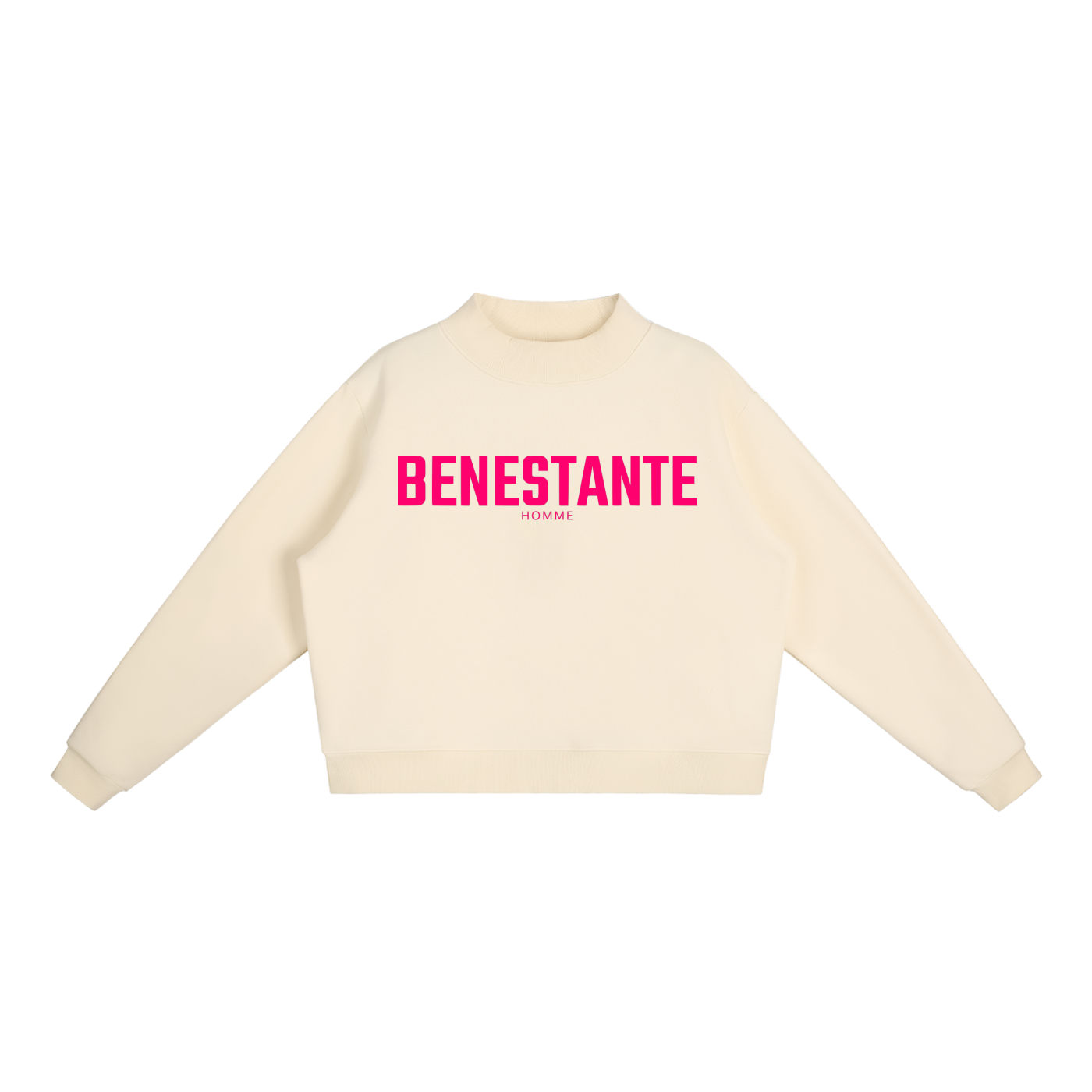 BENESTANTE - Fleece Mock-Neck Crew Sweatshirt