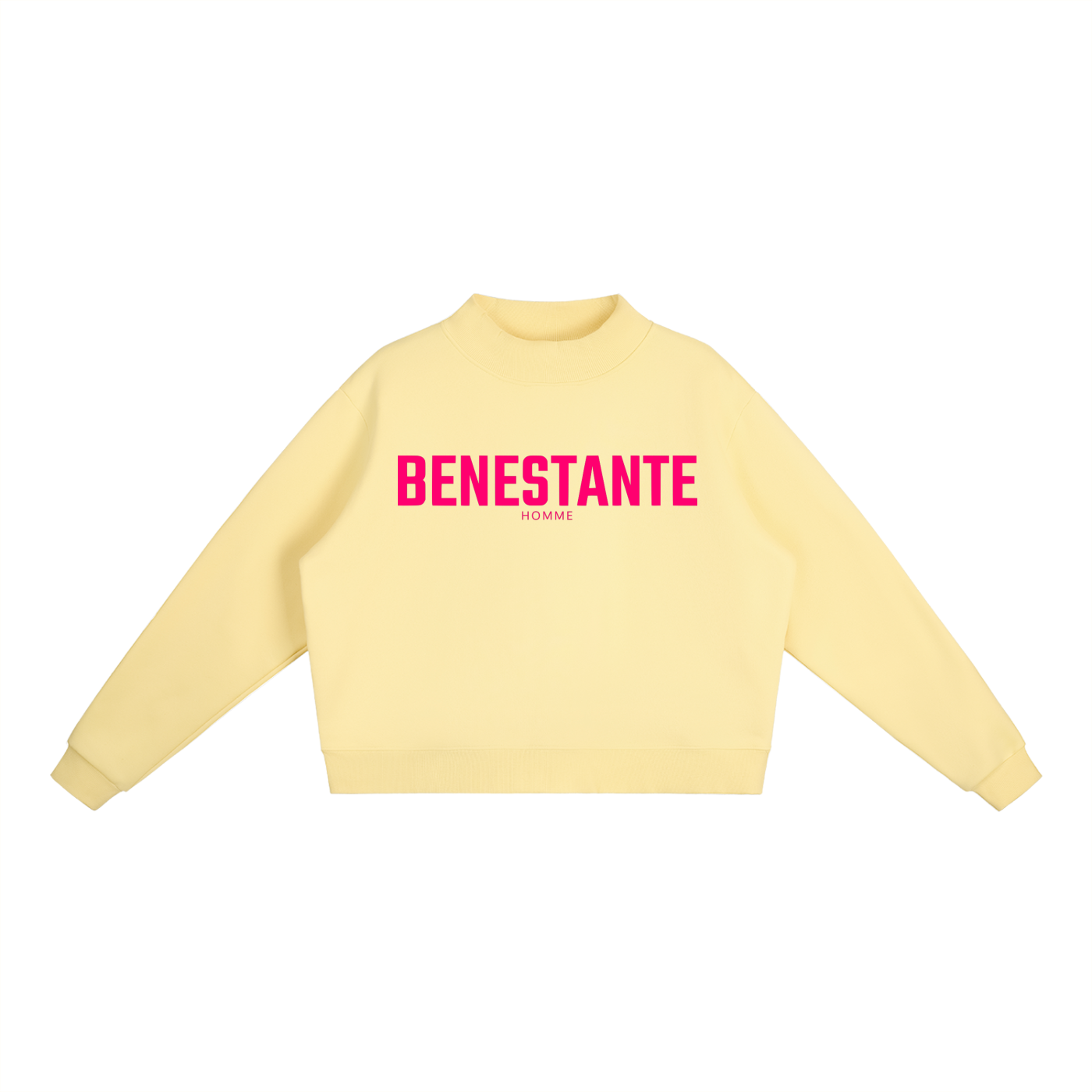 BENESTANTE - Fleece Mock-Neck Crew Sweatshirt