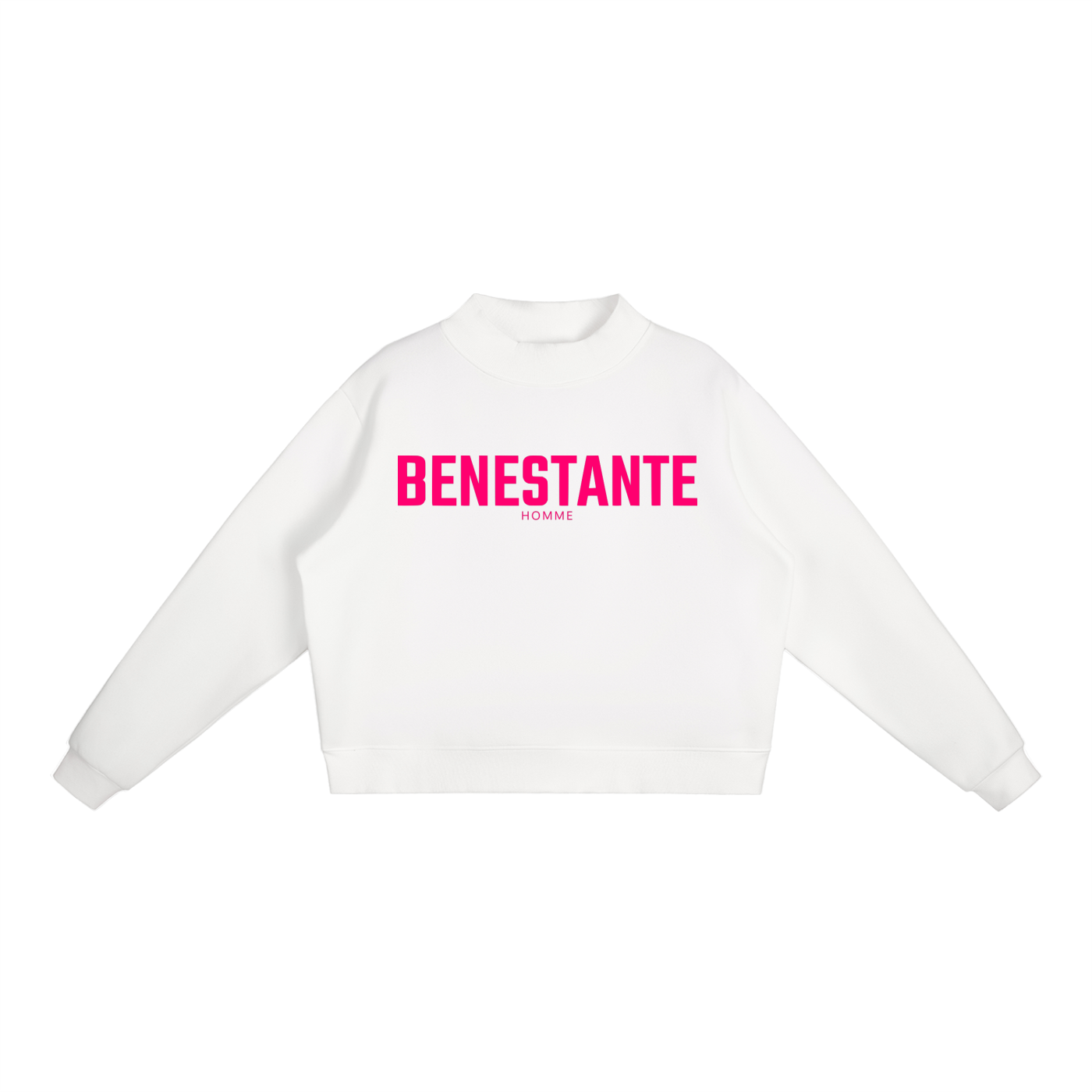 BENESTANTE - Fleece Mock-Neck Crew Sweatshirt