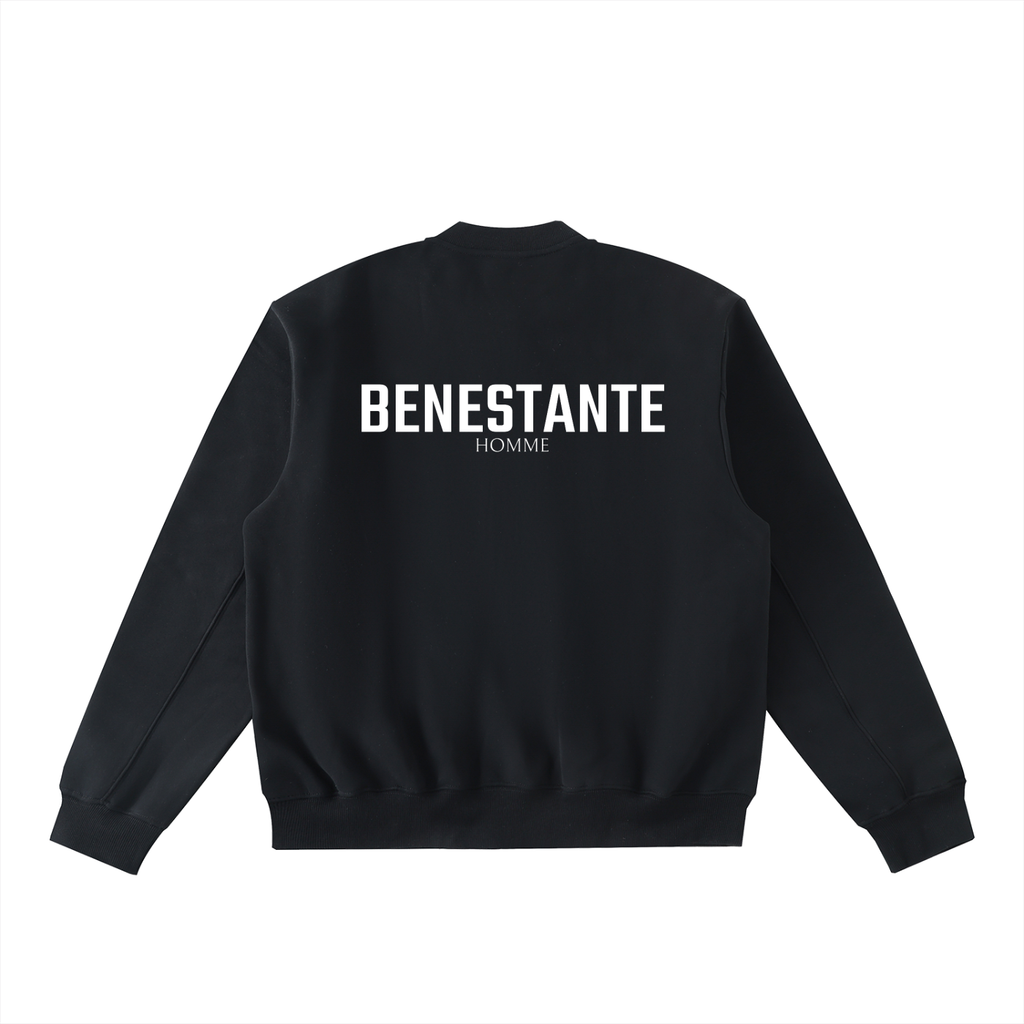 Essential Zip-Up Fleeced Varsity Jacket