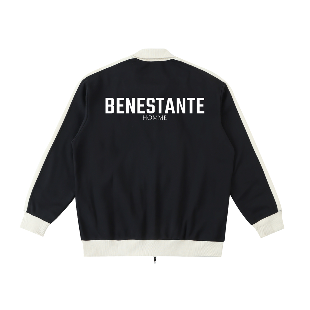 Contrast Trim Stand Collar Jacket