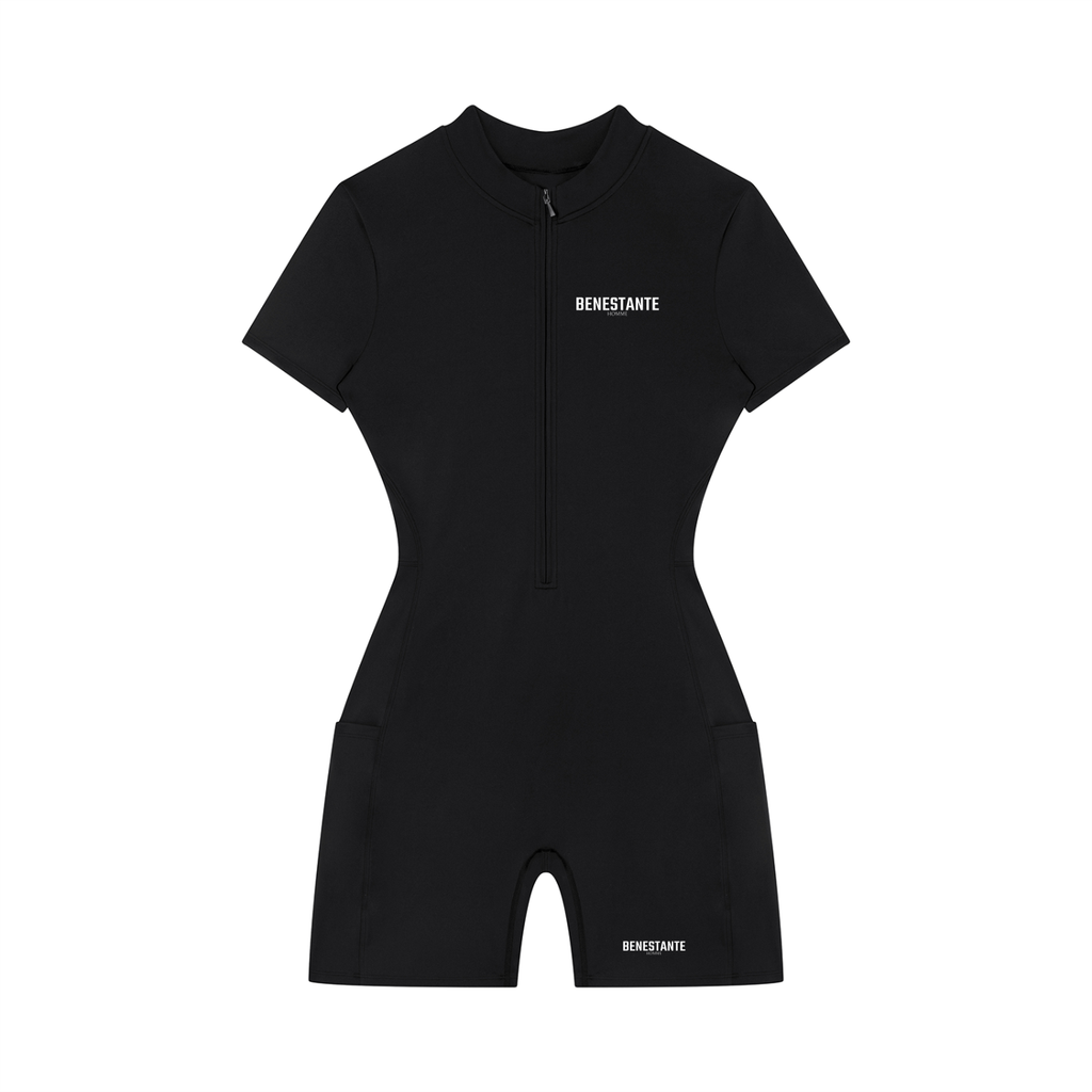 Women's Quarter-Zip Short Sleeve Romper