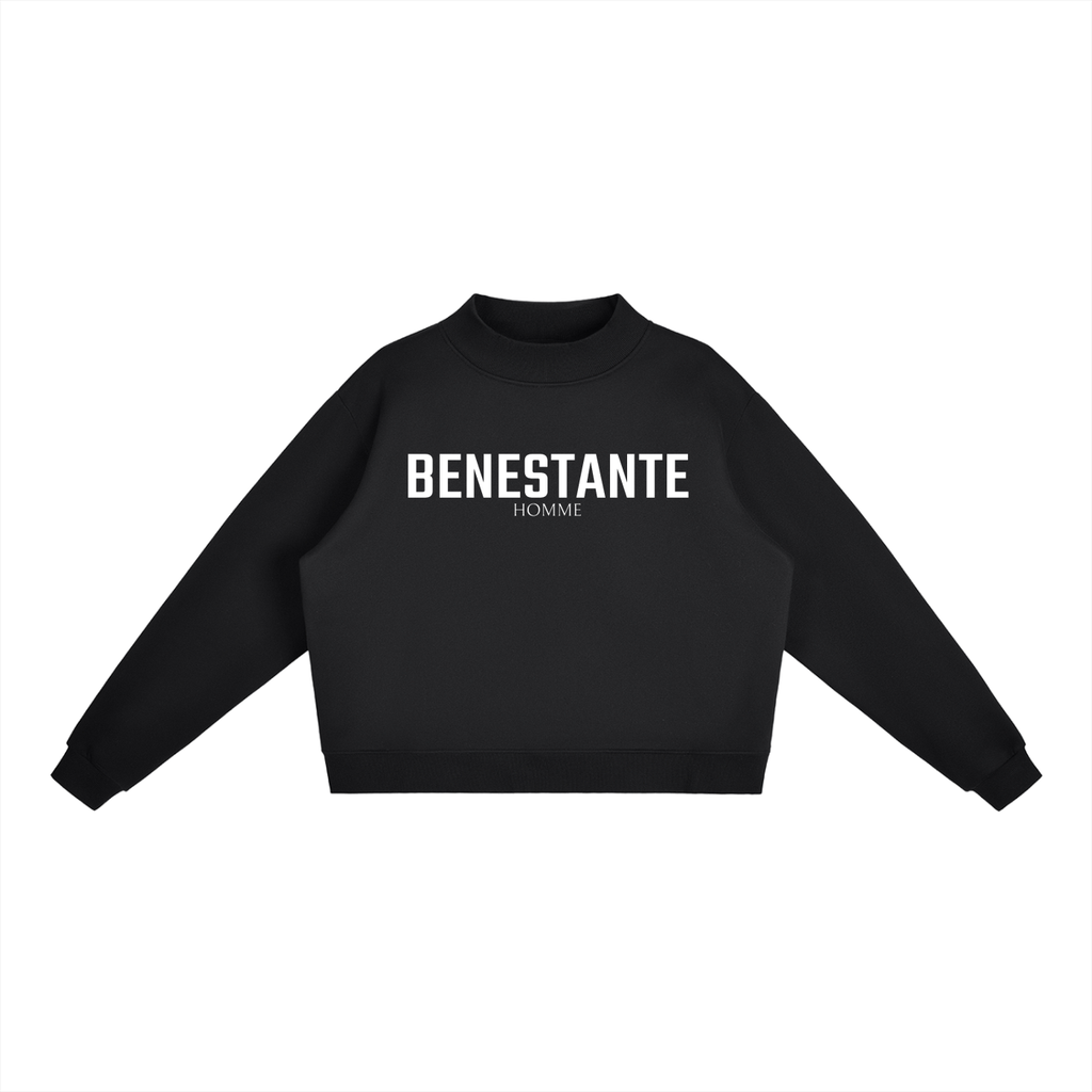 Essential Fleece Mock-Neck Crew Sweatshirt