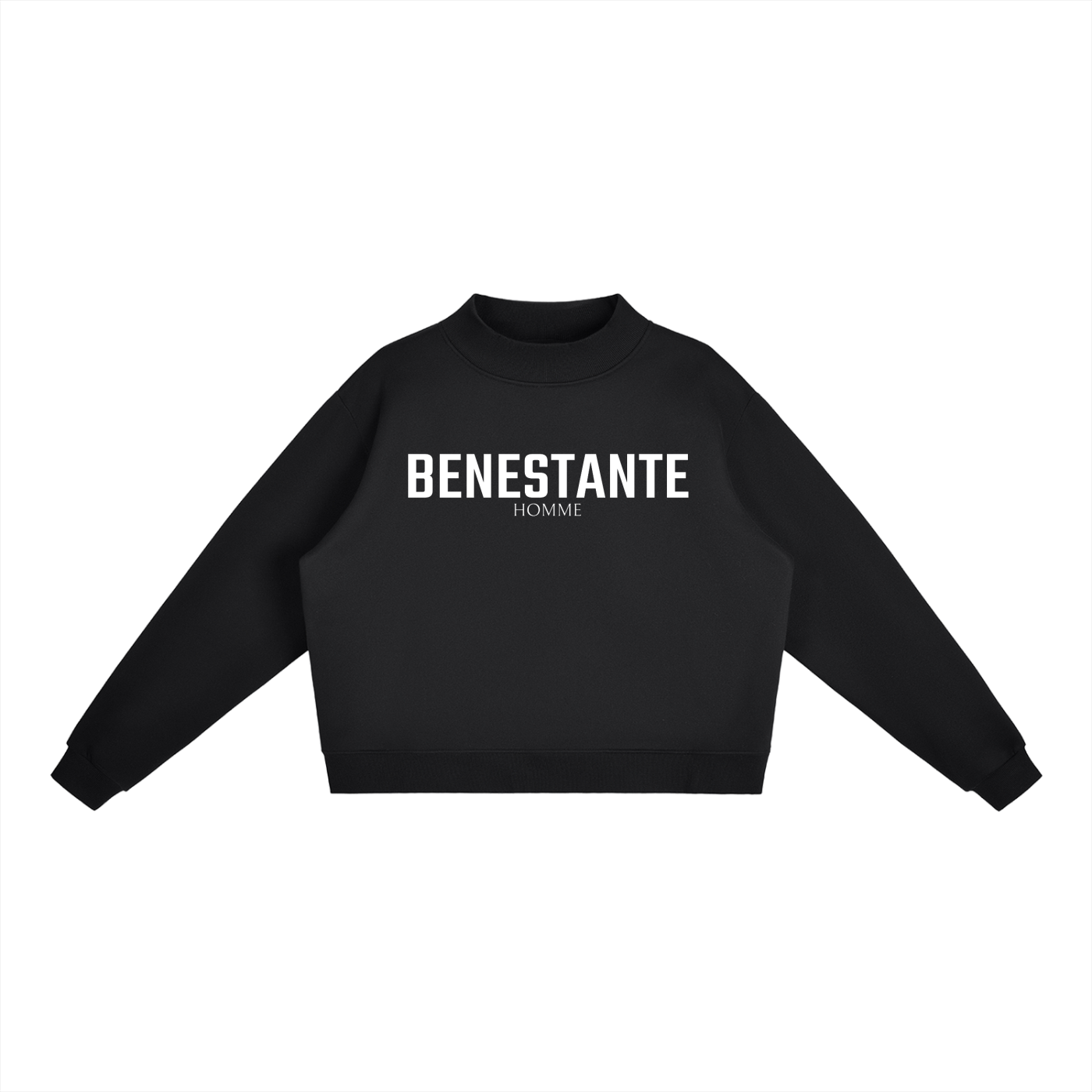 Essential Fleece Mock-Neck Crew Sweatshirt