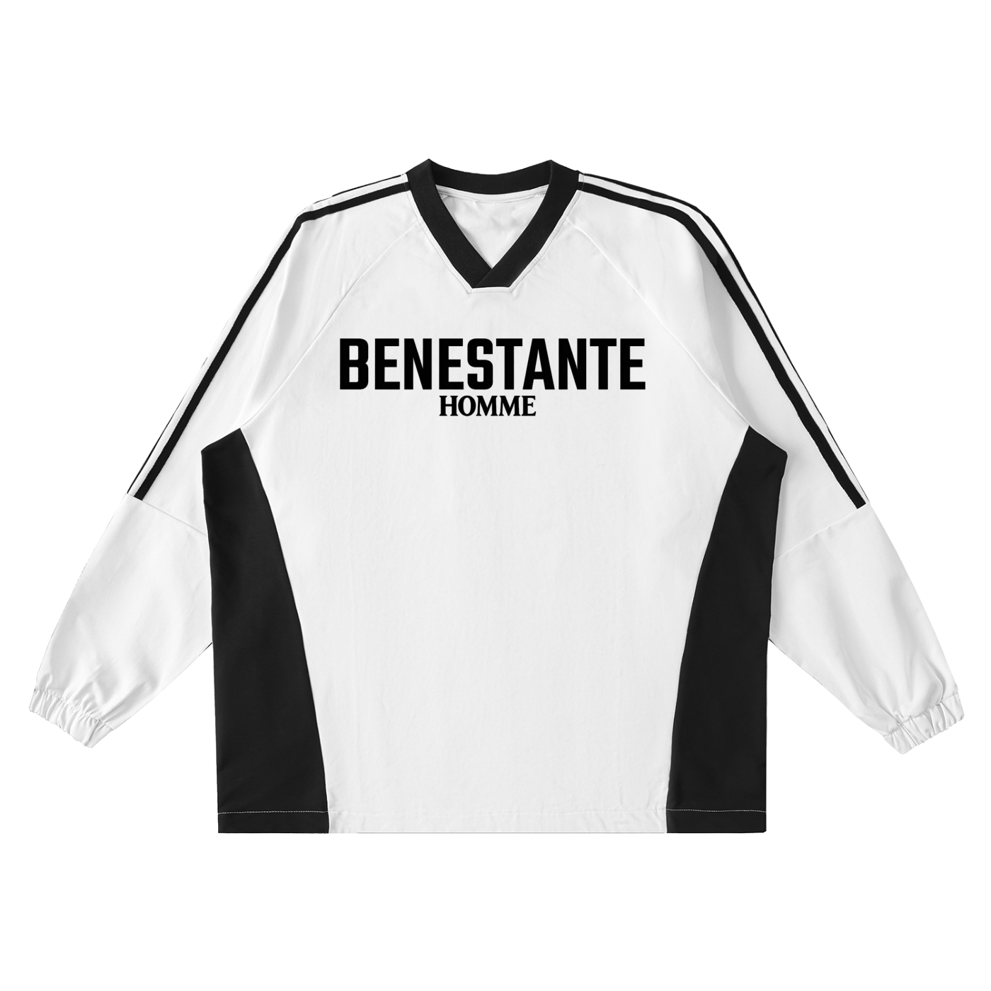 Color-Block V-Neck Long-Sleeve T-Shirt