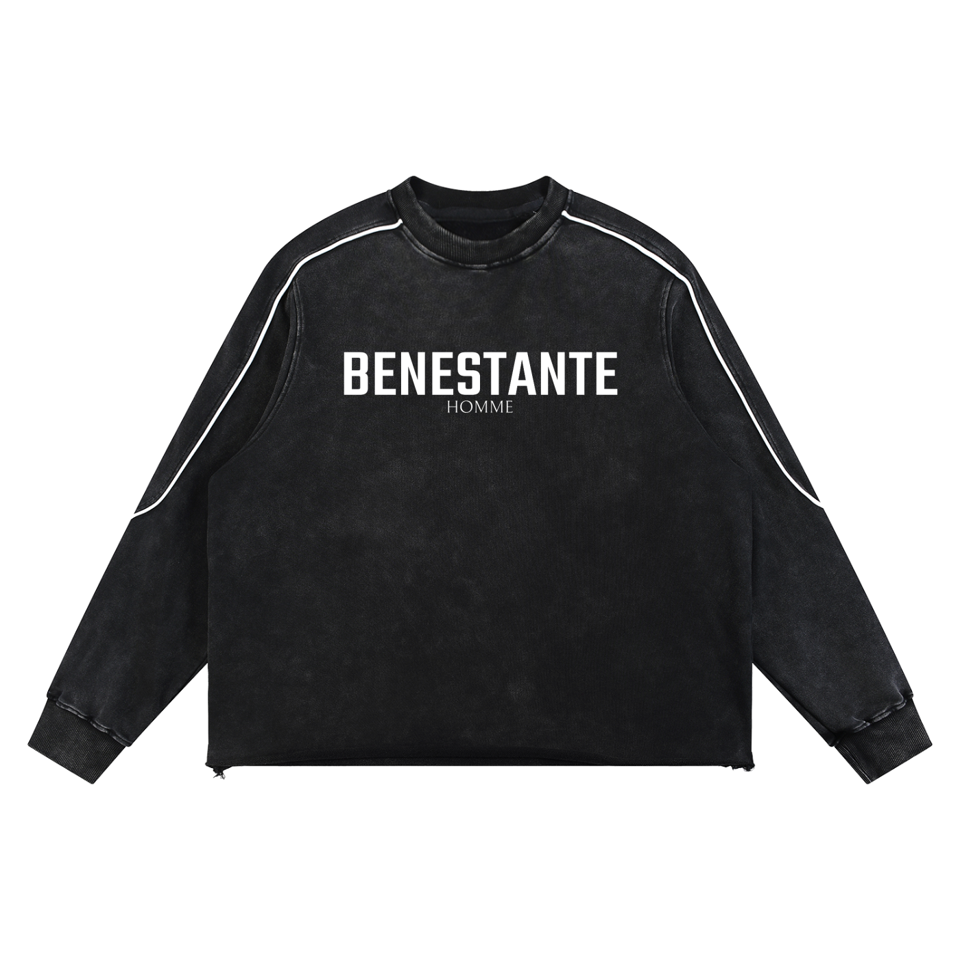 Mineral Wash Piping Raw Hem Sweatshirt